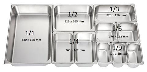 Nerūdijančio plieno gastronominiai GN indai